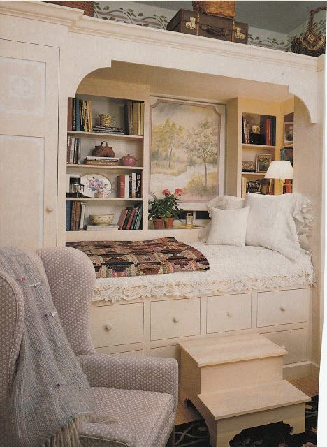 Alcove Bed, Sleeping Nook, Bed Nook, Built In Bed, Dekorasi Kamar Tidur, Dream Rooms, Beautiful Bedrooms, Dream Bedroom, Design Case