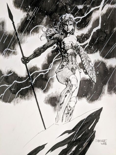 Jim Lee Art, Wonder Woman Art, Black And White Comics, Jim Lee, Wonder Women, Dc Comics Art, Comic Book Artists, Comic Book Heroes, Superhero Art