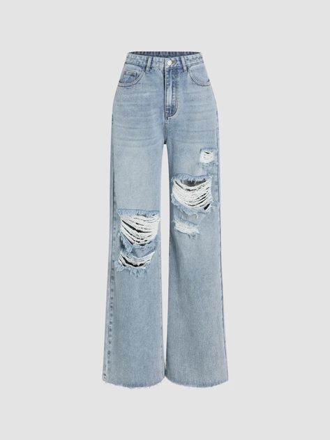 Ripped Straight Leg Jeans, Denim Patterns, Easy Trendy Outfits, Clothing Details, Y2k Outfits, Denim Design, Solid Clothes, Casual Style Outfits, Teen Fashion Outfits