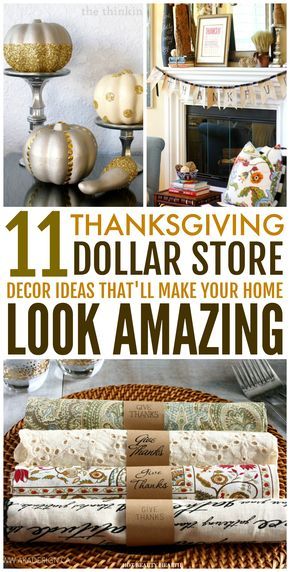 These 11 Dollar Store Thanksgiving Decor Hacks are amazing! These home decor ideas are super easy, budget-friendly and won’t consume too much of your time! Now you know great ways to decorate your home on a budget with ease this holiday season! (Click here for tutorials!) #holidaydecor #thanksgivingdecor #dollarstore #diy Farmhouse Pumpkins, Cheap Fall, Thanksgiving Decorations Diy, Revere Pewter, Decor Hacks, Diy Thanksgiving, Thanksgiving Diy, Fall Farmhouse, Diy Farmhouse