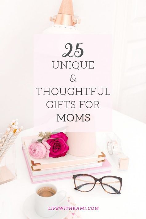 25 Unique & Thoughtful Gifts For Moms - Life With Kami Thoughtful Gifts For Mom, Moms Life, Mommy Things, All About Mom, Mommy Jewelry, Gifts For Moms, Baby Shower Gift Basket, Flower Subscription, Creative Class