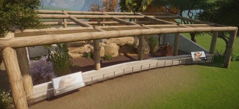 Planet Zoo Meerkat Habitat, Bengal Tiger Habitat, Planet Zoo Habitat Ideas, Zoo Building, Tiger Habitat, Zoo Boo, Zoo Games, Zoo Inspiration, Zoo Pictures