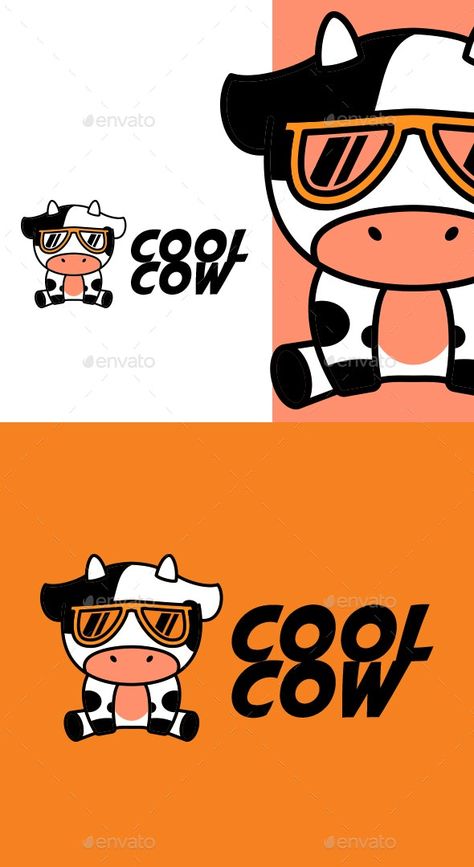 Cartoon Cool Cow Character Mascot Logo Templates - Animals Logo Templates Get it now!! #logo #designlogo #logos #logodesign #logopremium #brand #branding #business #company #abstract #creative #mascot #designoflogo #thelogo #thedesign #logotemplate #print #logocompany #logoesport #logoanimal #logoabstract #envato #envatomarket #graphicriver #premiumdesign #creativemarket #freepik #shutterstock #behance #dribbble Logo With Mascot, Animal Mascot Logo, Cow Logo Design Ideas, Brand Mascot Design, Cow Character Design, Templates Animals, Cow Character, Brand Mascot, Cow Mascot