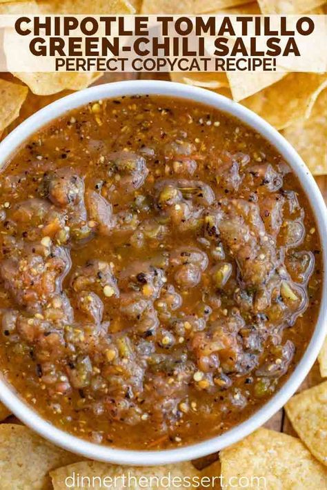 Chili's Salsa Recipe, Chipotle Salsa Recipe, Mexican Salsa Recipe, Green Chili Salsa, Chipotle Copycat Recipes, Chipotle Recipes, Mexican Salsa Recipes, Chipotle Mexican Grill, Authentic Mexican Recipes