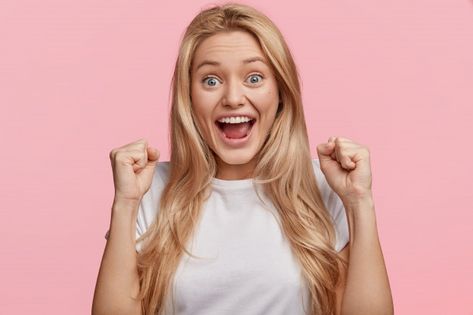 Women Advertising, Woman Celebrating, Smile Woman, Excited Girl, Joyful Expression, Women Celebrating, People Celebrating, Woman Happy, Woman Smiling