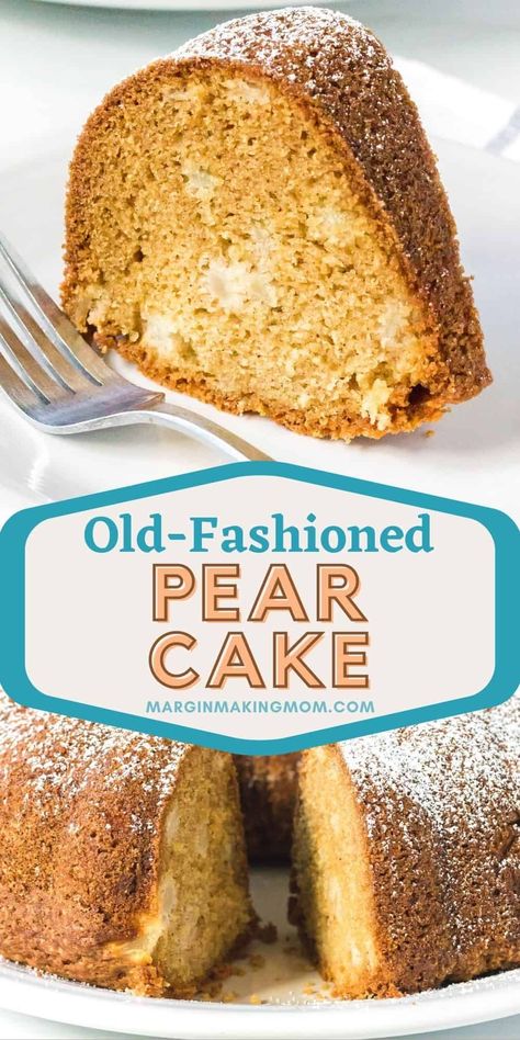 Pear Bundt Cake, Simple Sweet Recipes, Pear Recipes Easy, Pear Cake Recipes, Pear Dessert Recipes, Easy Bundt Cake, Canned Pears, Pear Dessert, Pear Cake