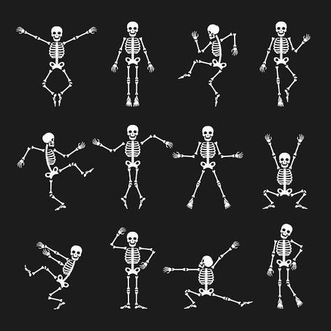 Funny dancing skeleton set by vectortatu on @creativemarket The Skeleton Dance, Dance Skeleton, Paint Jeans, Skeleton Dancing, Funny Dancing, Skeleton Tattoo, Skeleton Drawings, Funny Dance, Skeleton Dance