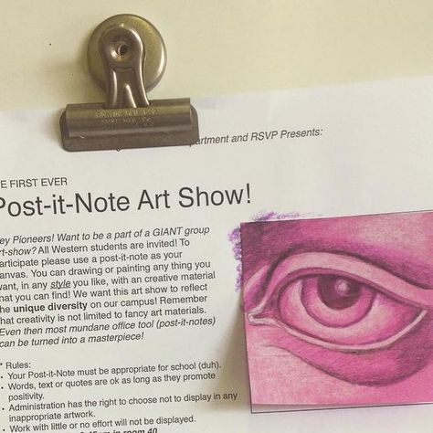 Post It Note Drawings, Sticky Note Art, Post It Art, Notes Art, Post It Note, Fancy Art, Fingers Crossed, High School Art, Classroom Inspiration