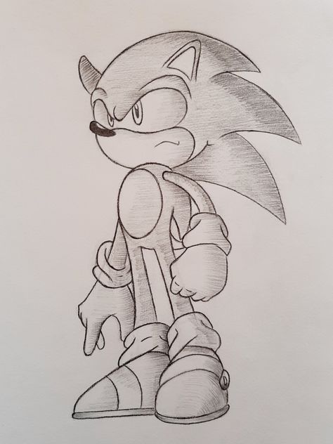 Sonic Pencil Drawing, Sonic Sketch Easy, Sonic Sketch Art, Sonic Drawing Pencil, Hard Art Drawings, Hard Drawing Ideas Sketch, Sonic Tattoo Design, Sonic The Hedgehog Sketch, Sonic Drawings Easy