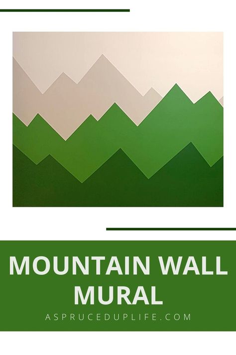 Bedroom and nursery wall murals add a custom touch to your home’s décor without any structural changes. Mountain wall murals are increasingly popular and connect with many bedroom and nursery themes. Check out how to paint this green palette mountain wall mural. Mural On Green Wall, Simple Mountain Wall Mural, Green Feature Wall, Paint A Mountain, Boys Bedroom Green, Green Boys Room, Peanuts Nursery, Small Boys Bedrooms, Mural For Bedroom