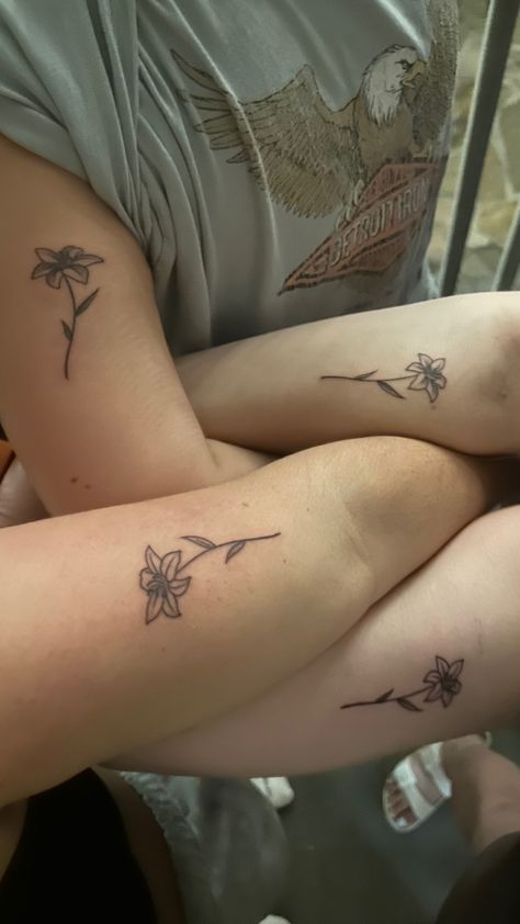 Azalea tattoo, matching tattoos Fine Line Azalea Tattoo, Azalea Tattoos, Azalea Flower Tattoo, Azalea Tattoo, Shaded Tattoos, Tattoo Shading, Dove Tattoo, Azalea Flower, Tattoo Parlor