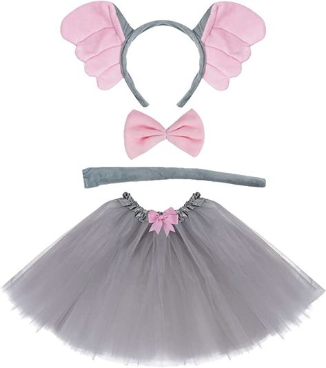 Amazon.com: Dxhycc Grey Elephant Costume Set Elephant Ears Headband Bow Tie Tail Tutu Skirt Animal Fancy Costume Kit Halloween Cosplay Party Accessories for Kids : Clothing, Shoes & Jewelry Kids Elephant Costume, Elephant Costume, Costume Party Decorations, Elephant Costumes, Elephant Dress, Girl Tutu Skirt, Mouse Costume, Fancy Costumes, Headband Bow