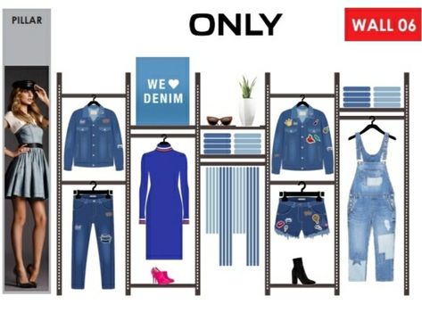 Visual Merchandising Guidelines, Planogram Visual Merchandising, Visual Merchandising Ideas, Wall Elevation, Boutique Store Displays, Visual Merchandising Fashion, Store Shelves Design, Retail Store Interior Design, Clothing Store Design