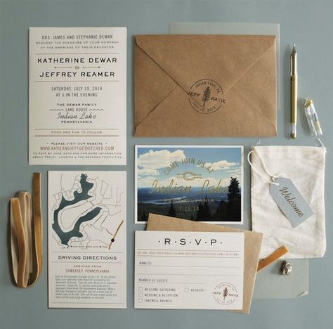 Exceptional Envelopes: How to Make your Wedding Stationery Next Level! Summer Camp Wedding, Boda Diy, Wedding Chapel, Camp Wedding, Wedding Suite, Lake Wedding, Invitation Inspiration, Wedding Stationary, Wedding Invitation Design