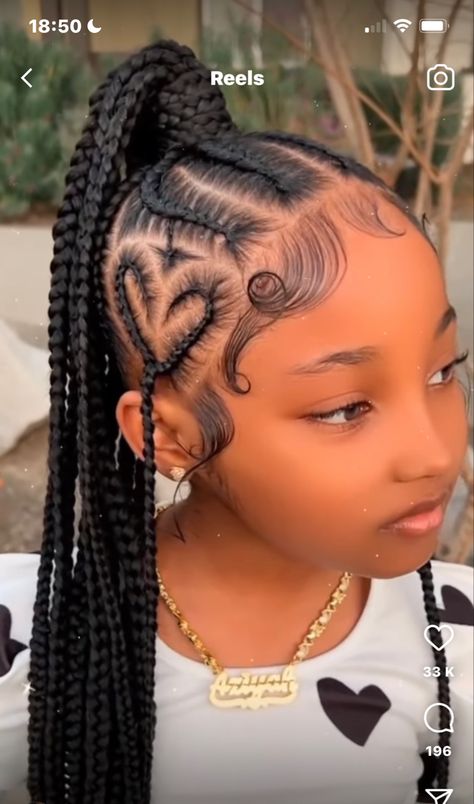 Million Braids Hairstyles, Hairstyles For Seven Year Olds, Kid Knotless Braids With Beads, Hairstyles Braids Black Kids 9-10, Braided Hairstyles For 11-12, Hairstyles For 12 Year Girl Black, Hairstyles For Black Girls Kids 10-11, Daughter Hairstyles Braids, Ponytail Braids For Kids