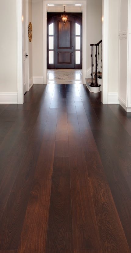 Dark Brown Wood Tile Floors, Kitchen With Mahogany Floors, Dark Cherry Floors Living Room, Mahagony Floor Interior, Dark Red Wood Floors Living Room, Dark Wood Flooring Bedroom, Dark Neutral Decor, Dark Cherry Floors, Dark Wood Tile Floors