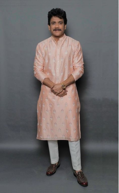 Nagarjuna Akkineni, Bridal Dresses Indian, Looking Handsome, Indian Wedding Clothes For Men, Wedding Kurta For Men, Kids Dress Boys, Wedding Dresses Men Indian, Dresses Indian Wedding, Gents Kurta Design