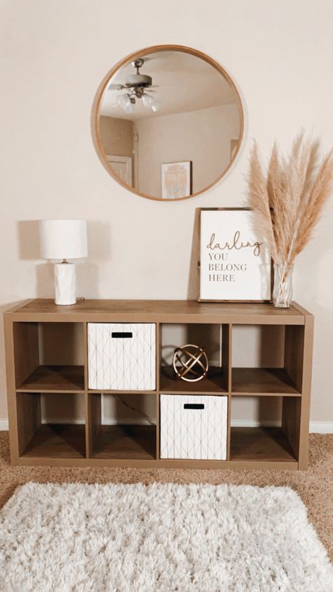 Entryway cube storage organizer home decor ideas on a budget by Amazon Walmart Ingangs Decor, Apartment Deco, Apartment Decorating Living, Apartment Decorating On A Budget, First Apartment Decorating, Interior Design Per La Casa, Apartment Decor Inspiration, Decor Home Living Room, Apartment Inspiration