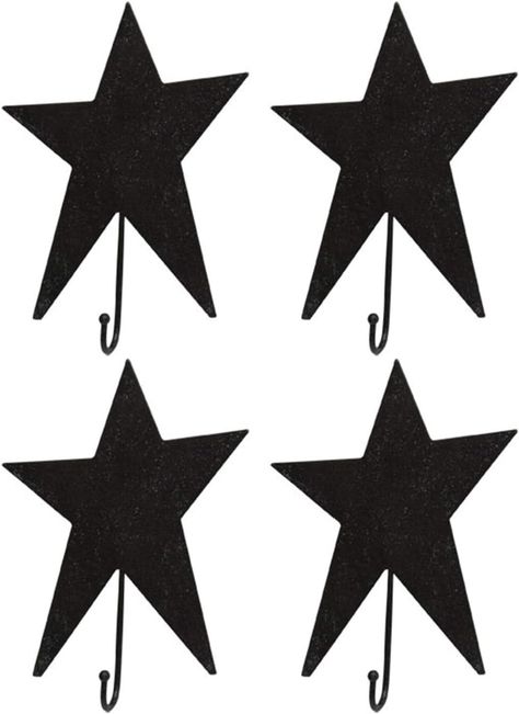 PRICES MAY VARY. The Primitive Star Hook is a great way to add a country accent to a wall, mantle, shelf, or plaque! Primitive folk art star cutout in matte black metal, with a 2" wire hook on the bottom and a keyhole hanger on the back. 5-3/4" x 4-1/4". Matte Black Speckled Metal 4 per order Weight - 0.25 lbs. Height - 6.00 in. Width - 4.50 in. Length - 1.00 in. Weight - 0.25 lbs. Height - 6.00 in. Width - 4.50 in. Length - 1.00 in. Primitive Pictures, Wall Mantle, Primitive Star, Mantle Shelf, Keyhole Hanger, Primitive Folk Art, Country Primitive, Coat Hooks, Rustic Country