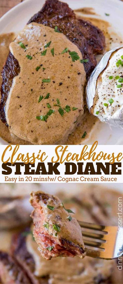 Steak Diane Sauce, Cognac Cream Sauce, Special Occasion Meals, Steak Diane Recipe, Steak Diane, Dinner Then Dessert, Special Occasion Food, Brunch Buffet, Skirt Steak