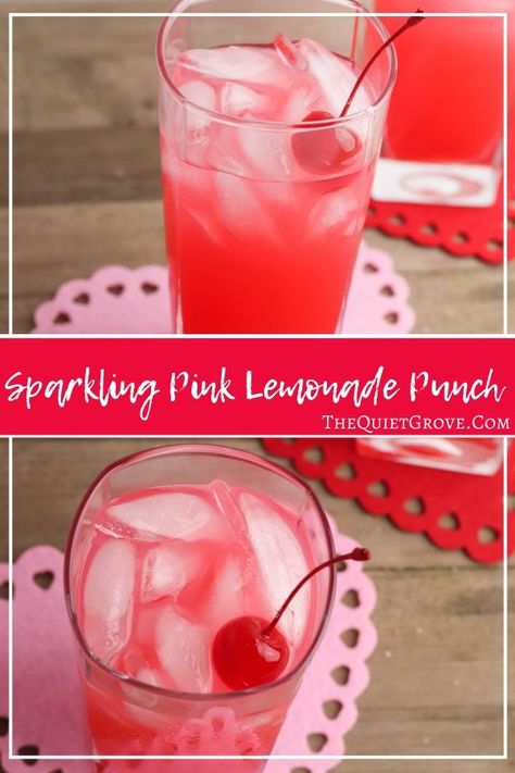 Dazzle your guests with this cold and refreshing Sparkling Pink Lemonade Punch. It's the perfect sparkling dring for your upcoming special occasions!   #SparklingPunch #PinkLemonade #PunchRecipe #Drinks Sparkling Pink Lemonade, Pink Lemonade Punch, Raspberry Lemonade Punch, Recipe Lemonade, Strawberry Lemonade Punch, Party Punch Alcohol, Pink Party Punches, Lemonade Punch Recipe, Sparkling Punch