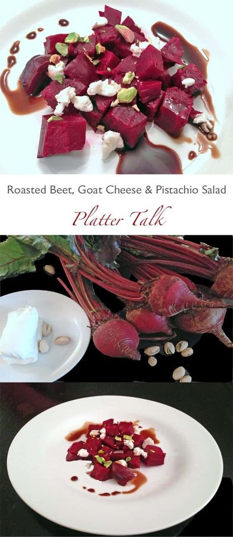 Roasted Beet, Goat Cheese, and Pistachio Salad Beet Goat Cheese, Salad With Goat Cheese, Pistachio Salad, Beet And Goat Cheese, Yummy Veggies, Clean Eating Salads, Yummy Salads, Gluten Free Sides Dishes, Beef Salad