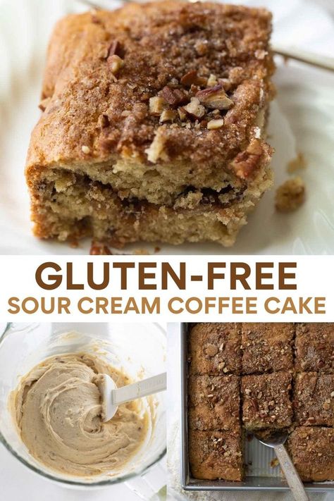 Images of gluten free coffee cake Gluten Free Sour Cream Coffee Cake, Gf Coffee Cake Recipes, Gf Coffee Cake, Coffee Cake With Sour Cream, Gluten Free Coffee Cake Recipe, Cake With Sour Cream, Gf Cake, Gluten Free Coffee Cake, Gluten Free Coffee