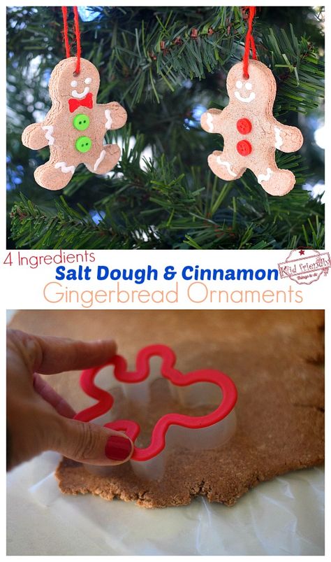 Cinnamon Salt Dough Ornaments Recipe, Gingerbread Ornaments Recipe, Gingerbread Salt Dough, Cinnamon Salt Dough, Cinnamon Dough, Ornament Recipe, Salt Dough Christmas Ornaments, Gingerbread Crafts, Salt Dough Ornaments