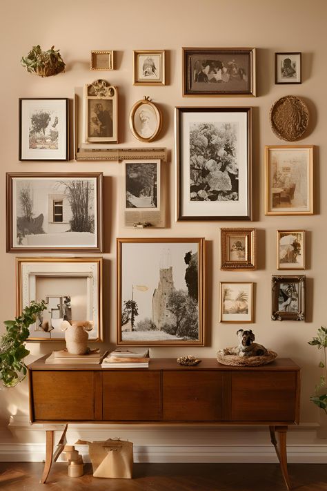 Vintage Gallery Wall Ideas, Vintage Gallery Wall, Vintage Gallery, Gallery Wall Living Room, Casa Vintage, Gallery Wall Ideas, Wall Living Room, Dream House Interior, Gallery Walls