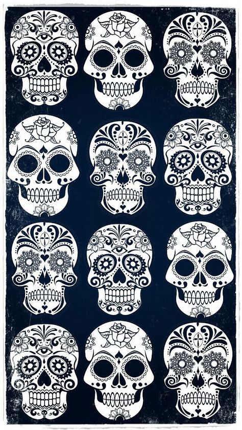 Skulls Sugar Skull Wallpaper, Catrina Tattoo, Sugar Skull Artwork, Skull Coloring Pages, Day Of The Dead Art, Sugar Skull Tattoos, Mexican Skulls, Candy Skulls, Sugar Skull Art