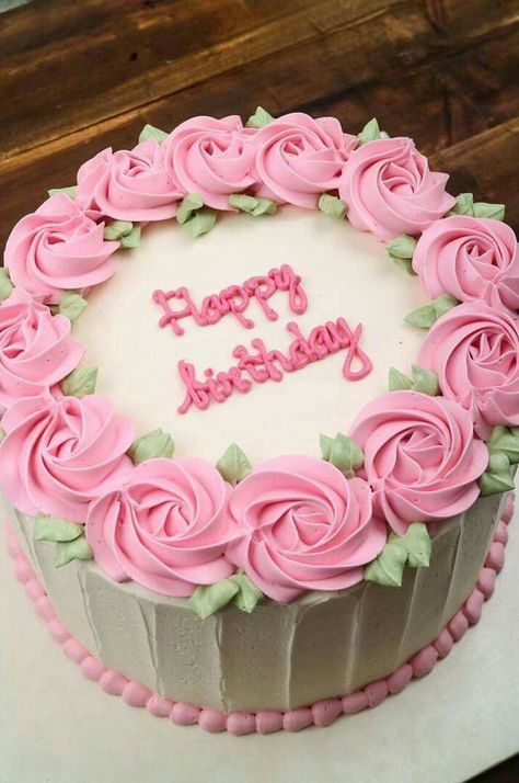 Cake Birthday Cake Design, Fondant Ideas, Buttercream Birthday Cake, Decorative Cakes, Buttercream Cake Decorating, Torte Cupcake, Birthday Cakes For Women, Cakes For Women, Cupcake Decorating