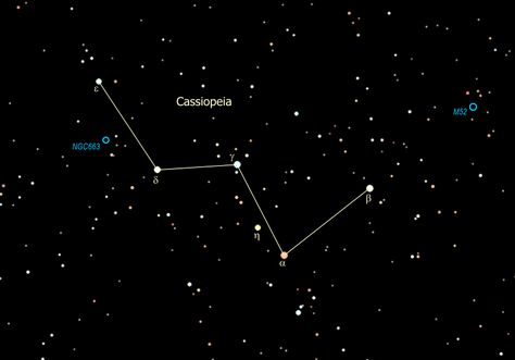 Close-up on Cassiopeia the Queen | Astronomy Essentials | EarthSky Capricorn Constellation Tattoo, Cassiopeia Constellation, Sky Chart, Travel Baby Shower Theme, Capricorn Constellation, Travel Baby Showers, Star Formation, Star Cluster, Winter Sky