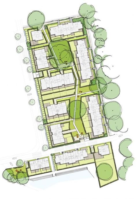 Understanding Space Planning in Architecture — theorangeryblog.com Urban Design Masterplan, Urban Planning Concept, Social Housing Architecture, Urban Spaces Design, Site Plan Design, Urban Design Diagram, Urban Design Graphics, Urban Design Architecture, Urban Design Concept