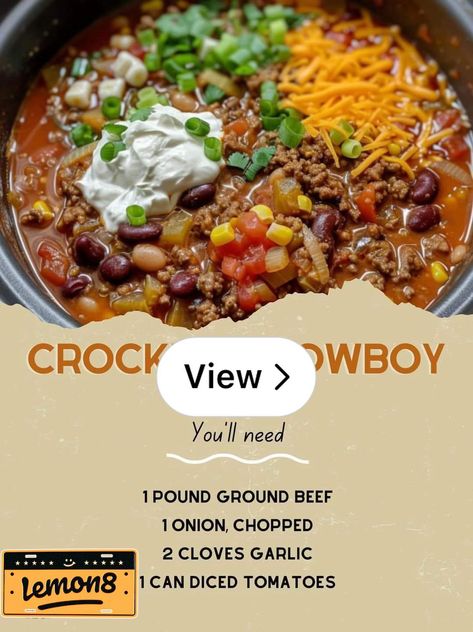 Lemon8 · Crockpot Cowboy Soup Recipe 🍲🚨 · @Jakari Lashika Aj Spurs Vaquero Soup Recipe, Crock Pot Cowboy Soup, Slow Cooker Cowboy Soup, Crockpot Cowboy Soup Recipes, Cowboy Chili Crockpot, Vaquero Soup Recipe, Cowboy Crockpot Soup, Creamy Taco Soup Crock Pot, Kielbasa Soup Recipes