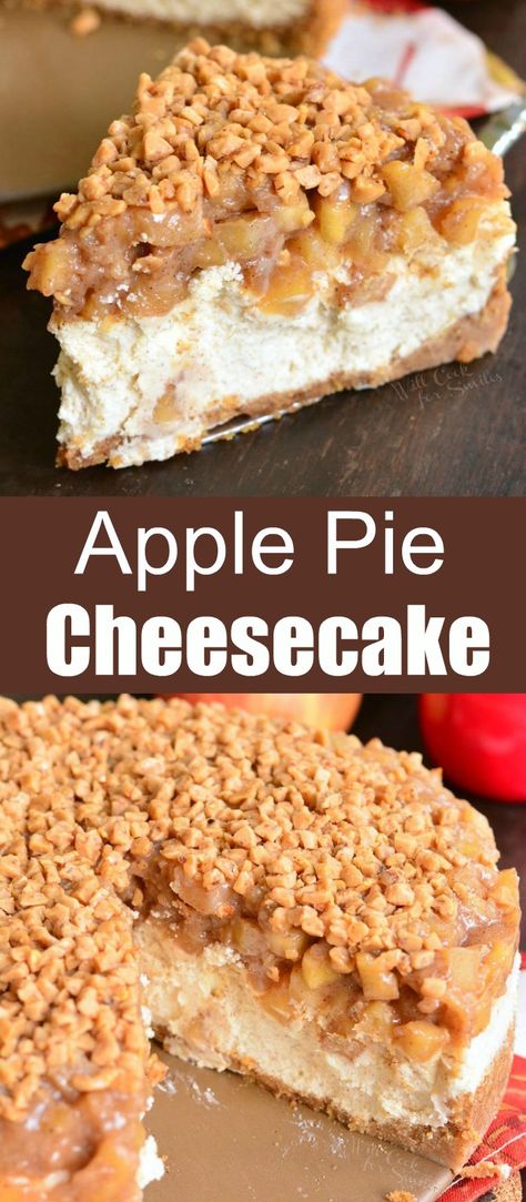 Apple Pie Cheesecake Recipe, Apple Pie Cheesecake, Toffee Crunch, Dessert Cheesecake, Homemade Apple Pie Filling, Beautiful Marriage, Homemade Apple Pie, Pie Cheesecake, Apple Pie Filling