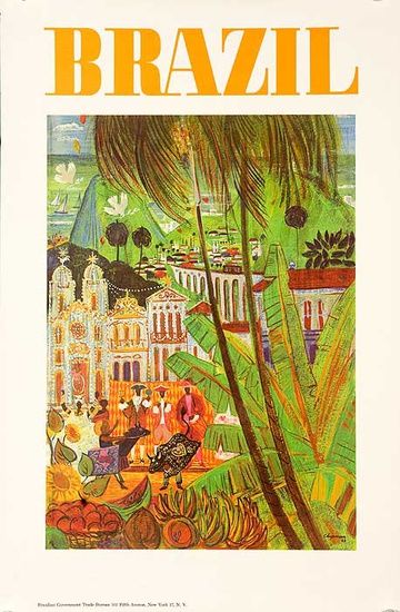 Brazil Culture, Brazil Art, Latin America Travel, Tourism Poster, Brazil Travel, Retro Travel Poster, Images Esthétiques, Poster Vintage, Travel And Tourism