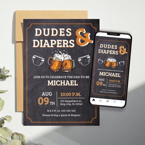 Pamper Party Ideas For Men, Guys Baby Shower Ideas, Dudes And Diapers Party Decorations, Men’s Diaper Party Ideas, Men’s Baby Shower Ideas, Dadchelor Party Ideas, Dad Shower Ideas, Men Baby Shower Ideas, Diaper Party Themes