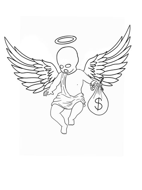 Simple Tattoos To Practice, Line Art Tattoo Stencil, Arm Simple Tattoo Men, Money Bags Tattoo, Small Stencil Tattoos, Money Tattoo Stencil, Tattoo Stencil Outline Simple, Printable Tattoo Designs Stencil, Beginner Tattoos Ideas