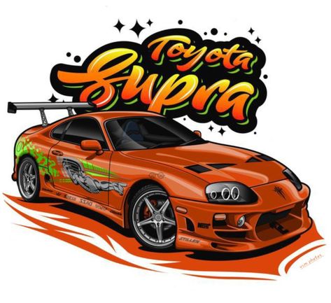 #Toyota Supra Mk4 Fast And Furious Fast And Furious Toyota Supra, Supra Mk4 Fast And Furious, Supra Mk4, Jdm Stickers, Toyota Supra Mk4, Cute Canvas Paintings, Background Images For Quotes, Car Illustration, Parking Design