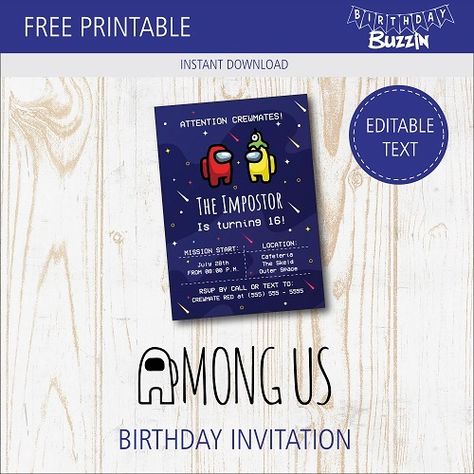 Among Us Birthday Invitation Free, Among Us Party Invitation Free, Among Us Party Invitation, Among Us Birthday Party Invitation, Among Us Birthday Invitation, Among Us Birthday Party, Among Us Birthday, Party Invitations Birthday, Bday Party Invitations