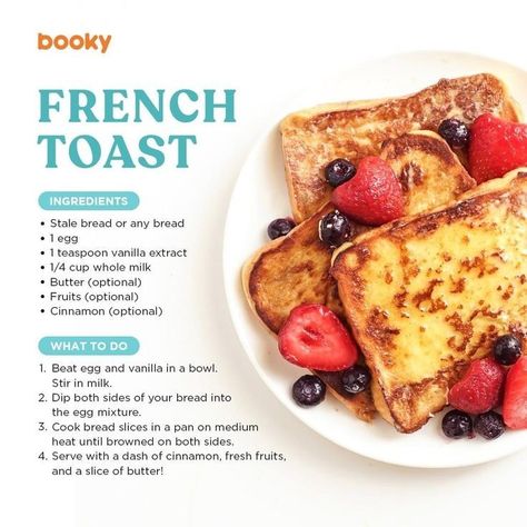 Booky Food Recipe, Breakfast Pictures, Homemade Recipe Books, French Toast Ingredients, Homemade Cookbook, Mint Oreo, Sweet Dishes Recipes, Tasty Recipes Videos, Quick Recipes Snacks