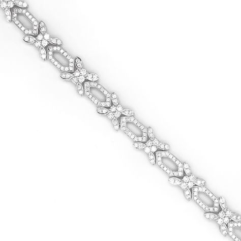 [shortcode] [video] [/video] [/shortcode] Slim vintage / retro inspired platinum bracelet. Adorned with round natural white diamonds 8.31 ct. Diamonds in G-H color clarity VS. Length: 18.5 cm Width: 1.3 cm Weight: 39 g Precious Stones Bracelet, White Diamond Necklace, Diamond Rings With Price, Platinum Bracelet, Diamond Bracelet Design, Diamond Jewelry Necklace, Diamond Bangles Bracelet, 18k Gold Jewelry, White Gold Bracelet