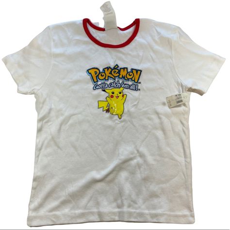 Brand: Nintendo/ Pokmon Condition: Deadstock Excellent Vintage Size: Medium Unisex Measurements: Pit To Pit Is About 17.5”, Hem Is About 17.5”, And Top To Bottom Is About 21”. ** All Measurements Have Been Made While Shirt Is Laying Flat And Are Approximate! This Is The Ultimate Collectors Item For Any Pokmon Trainer Out There! This White Shirt Sleeved, 100% Cotton Tee Shirt Is Ready For A New Home! Stand Out In The Crowd With This Real Deal Deadstock Gem! I Also Have Two Red Ones With The Same Pikachu Shirt, Geeky Clothes, Pokemon Shirts, 90s Shirts, Skating Outfits, Aesthetic Shirts, Little Outfits, Cute Fashion, Vintage Tops