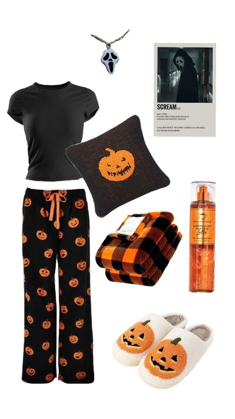 for Halloween Halloween Pjs, Cute Pjs, Pumpkin Latte, Orange Aesthetic, Cute Outfits, Halloween