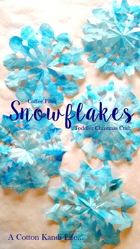 Diy Coffee Filter Snowflakes, Coffee Filter Snowflakes, Christmas Snowflakes Crafts, Coffee Filters Snowflakes, Diy Christmas Snowflakes, Christmas Snowflakes Decorations, January Crafts, Coffee Filter Crafts, Snowflake Craft