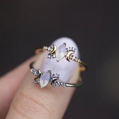 Triple Moon Goddess, Triple Moon, Moon Goddess, Engagement Jewelry, Moonstone Ring, Pretty Jewellery, Girly Girl, Piercing Jewelry, Bling Bling