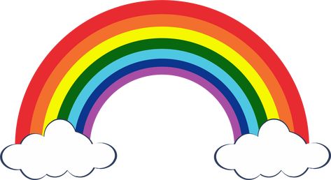 Cocomelon Cartoon Pictures, Rainbow Cartoon Images, 7 Colors Of The Rainbow, Rainbow 7 Colors, Trolls Cake Topper Printable Free, Cocomelon Rainbow Printable, Rainbow With Clouds Printable, Rainbow Cake Topper Printable Free, Rainbow Topper Printable