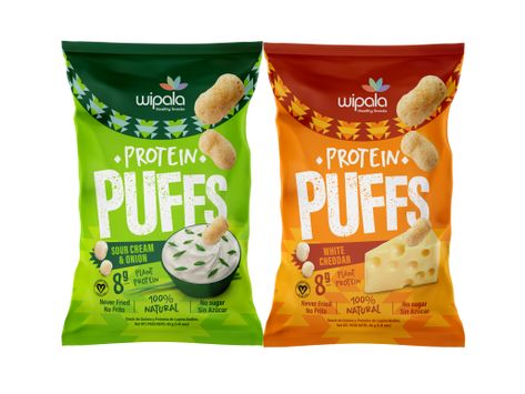 Introducing this amazing 6-pack combo that contains your new favorite plant protein snack! Our new Salty Sour Cream & Onion and White Cheddar Protein Puffs are tasty, crunchy and all-natural snacks. Never fried, they have 8g of plant-protein and they are only made from clean ingredients. Are you looking for the best flavor mix for your healthy lifestyle? Our Protein Puffs are ideal for you at all times. Product Packing Ideas, Puff Packaging Design, Healthy Snacks Packaging, Snacks Packaging Design, Food Packaging Ideas, Puff Snacks, Snacks Design, Healthy Packaged Snacks, Snack Design