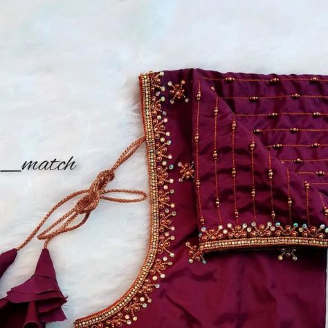 Copper Colour Blouse, Copper Colour Blouse Designs, Kerala Bride, Kanyakumari, Bridal Attire, Aari Work Blouse, Simple Blouse Designs, Simple Blouse, Readymade Blouse