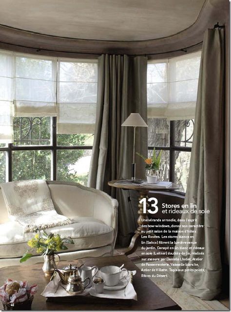 Love the sheer shades under silk drapes Hygge Living Room, Silk Drapes, Hygge Living, Leaf Curtains, Sheer Shades, Interior Windows, Beautiful Windows, Window Styles, French Country Decorating